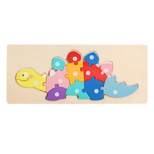 Holztierpuzzle,Dinosaurier Holzpuzzle - Dinosaurier-Design-Puzzles für Vorschulkinder | Entzückendes, lustiges, farbenfrohes Tierpuzzle aus Holz für Kinder im Alter von 3 bis 5 Jahren, Vorschulerzieh von Jingmiger