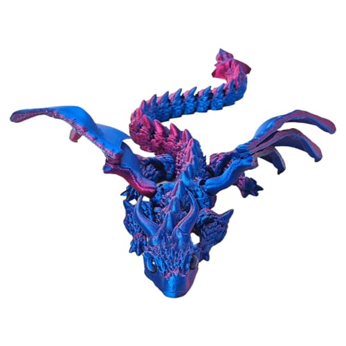 Jingmiger 3D-Druck Drache,3D-Drache, 13 Zoll bewegliches 3D-Tierspielzeug, Flexible Drachenfigur, Osterkörbchenfüller, Chefschreibtischspielzeug für Kindertag und Geburtstag von Jingmiger