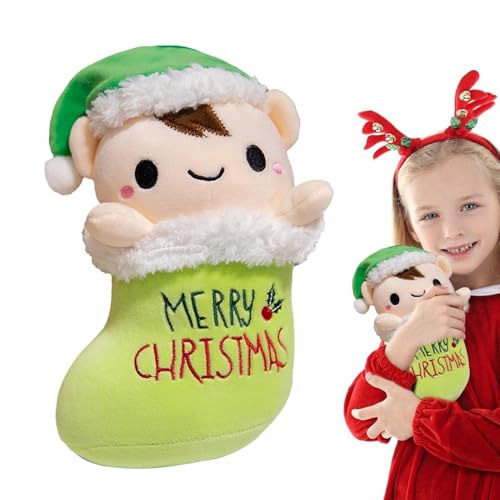 Jingmiger Weihnachtskuscheltiere, Weihnachtspuppe | 9,84-Zoll-Weihnachts-Plüschtier | Gefülltes Plüschtier, Weihnachts-Wurfkissen, Plüsch-Weihnachtspuppe für Kinder, Mädchen und von Jingmiger