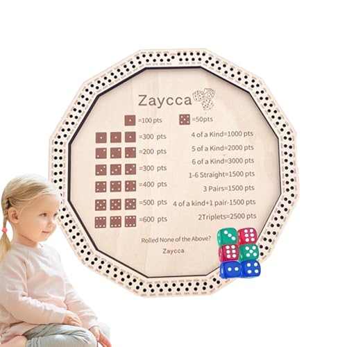 Jingmiger Würfeltablett, Familienwürfelbrett – Spielbrett aus Holz, tragbar, für Familienunterhaltung, Erwachsene, Haus, Reise, Partys Jingmiger Würfeltablett, Familienwürfelbrett – Spielbrett aus Holz, tragbar, für Familienunterhaltung, Erwachsene, Haus, Reise, Partys von Jingmiger