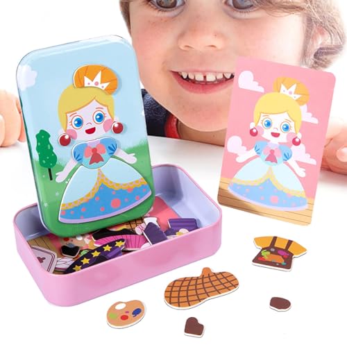 Magnetische Puzzles für Kinder, Reisepuzzles für Kinder, Spielzeug - Magnetische Anziehpuppen für Lernen und Bildung - Kleinkind-Holzspielzeug, magnetische Anziehpuppe, Rollenspielspielzeug für Kinder von Jingmiger