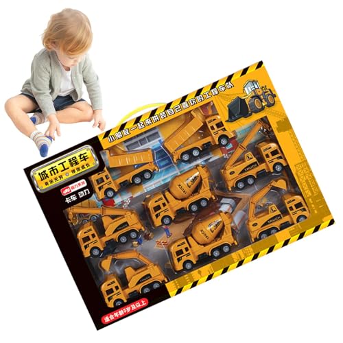 Spielzeug-Bauwagen für Kinder,BAU-Spielfahrzeuge - Bauauto-Spielzeug-Trägheitsrückzug | Spielzeug-Bagger, Bulldozer, Lastwagen, Druckguss-Spielfahrzeug-Set für, für Balkon, Schlafzimmer von Jingmiger