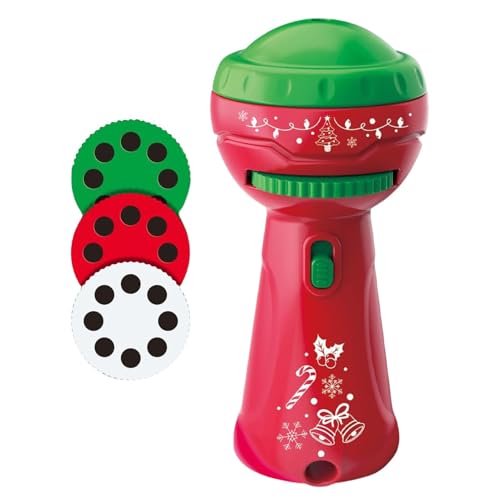 Weihnachts-Taschenlampen-Projektor,Weihnachts-Taschenlampen-Projektor für Kinder - Lustiger Taschenlampenprojektor - Kinder-Taschenlampenprojektor, Diaprojektor mit 24 Weihnachtsmustern, lustige Tasch von Jingmiger