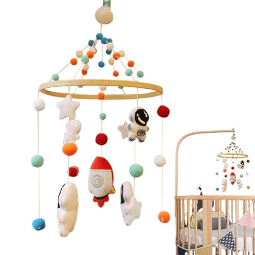 Windspiele für Kinderbett, Krippen-Mobile für Mädchen | Beruhigende Bettglocke - Buntes Autositz-Mobile für Babys, Panda, Astronauten-Design für Kinderzimmer-Dekoration, und Mädchen von Jingmiger