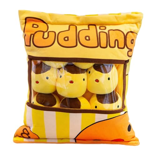 Hühner Plüsch Kissen, Hühner Plüsch Spielzeug mit Abnehmbare 8 Hühner Plüsch Puppen, Pudding Hühner Kissen Plüschtier, Snack-Kissen Kuscheltier Stofftier für Bett Sofa Stuhl Dekoration Geschenk Kinder von Jingyash