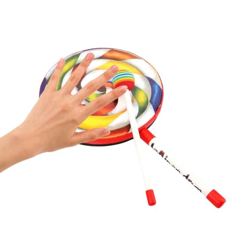 Jingyash Lollipop-Trommel mit Trommelschläger - Kinder-Handpercussion-Handtrommelspielzeug - Pädagogische Kindertrommel, interaktives Vorschulspielzeug für Vorschulgeschenke, , Kinder ab 3 Jahren von Jingyash