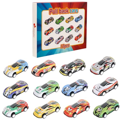 Jingyukj Spielzeug Autos,kleine Autos,Matchbox Autos,12 Stück Mini Spielzeug Autos,Aufziehautos mit rückzug für Jungen Mädchen,Buntes Kleine Geschenk für Kinder von Jingyukj