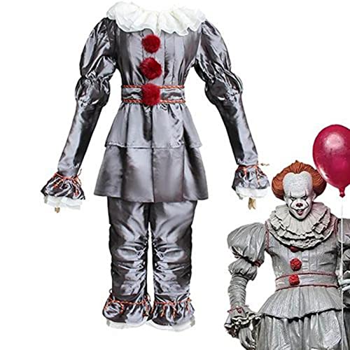 Jinmen Pennywise Kostüme, Pennywise Halloween Kostü , Clown Kostü IT Cosplay Outfit, It Movie Kapitel 2 Pennywise Cosplay Kostü , Halloween Karneval Party Horror Verkleidung Kostüme, Rollenspiel von Jinmen