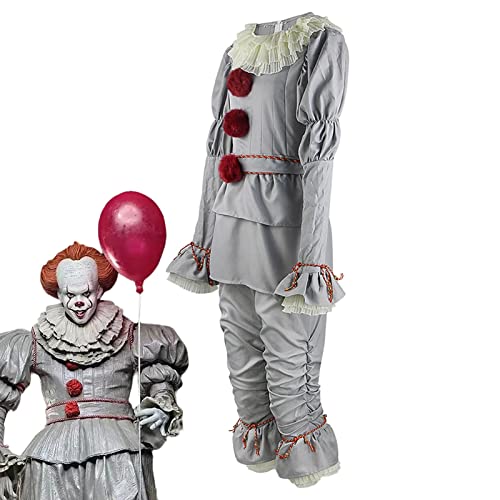 Jinmen Pennywise Kostüme, Pennywise Halloween-Kostü , Clown-Kostü , IT-Cosplay-Outfit, Film-Kapitel 2 Pennywise Cosplay-Kostü , Halloween, Karneval, Party, Horror-Kostüme, Rollenspiel, XXL von Jinmen