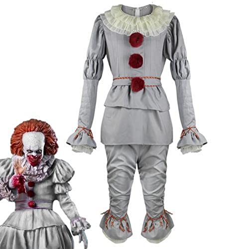 Pennywise Kostüme, Pennywise Halloween Kostü , Clown Kostü IT Cosplay Outfit, It Movie Kapitel 2 Pennywise Cosplay Kostü , Verkleidung für Halloween Karneval Party Horror Cosplay,S-3XL von Jinmen