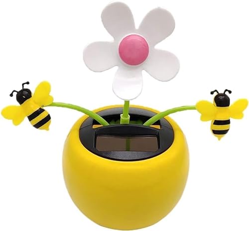 Solar Apfelblüte Biene tanzende Blume Solar tanzende Ornament, Auto Schaukel Tanzen Auto Fensterbank Dekoration Honigbiene Schaukel Sonnenblume Detektiv und Spion von Jinshining