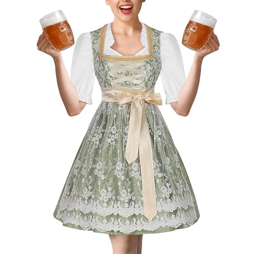 [Jinyilwn] Dirndlkleid Damen, Dekan Kostüm, Oktoberfest Kostüm, Oktoberfest Kostüm, Dekanin des Deutschen Oktoberfest, Theaterschürze Halloween von Jinyilwn