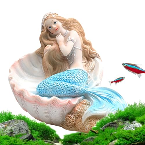 Kleine Meerjungfrau Aquarium Decor - Meerjungfrau Aquarium Dekor Figur Miniatur Harz Dekor | 6 Stile Aquarium Schreibtisch Thema Decor Pet Accessoires, Künstliche von Jinyilwn