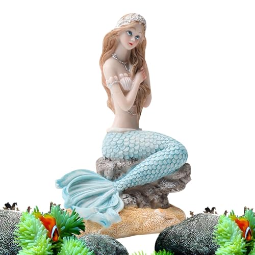 Little Mermaid Aquarium Dekoration Miniatur Figur aus Harz 6 Stile Aquarium Dekoration Büro Thema Zubehör für Haustiere von Jinyilwn