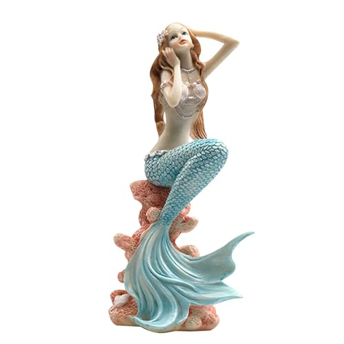 Meerjungfrau Aquarium Dekor - Harz Dekorative Statue Figur, Künstliche Aquarium Dekor | Meerjungfrau Aquarium Decor 6 Stile Aquarium Schreibtisch Thema Dekoration Pet Accessoires, Künstliche von Jinyilwn