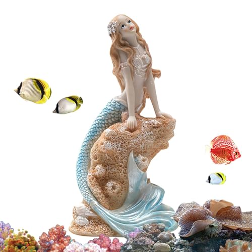 Meerjungfrau Aquarium Dekor - Harz Dekorative Statue Figur, Künstliche Aquarium Dekor | Meerjungfrau Aquarium Decor 6 Stile Aquarium Schreibtisch Thema Dekoration Pet Accessoires, Künstliche von Jinyilwn