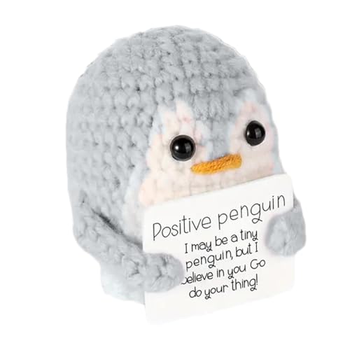 Positive Pinguine - Positive Häkeltiere - Gestrickte Positive Pinguine | Nette Kleine Emotionale Unterstützung Capybara Pinguine Mit Positiven Karten Für Wohnkultur von Jinyilwn