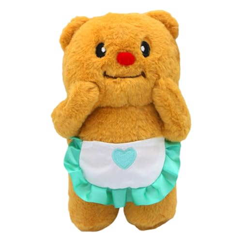 Teddybär - 25,4 cm großer Teddybär mit Plüschschürze Kissen Plüschspielzeug Fan Freundin Braun Tier für Kinder von Jinyilwn