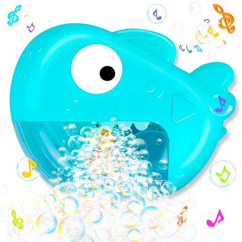 Jiosdo Baby Badewannenspielzeug, Badespielzeug Bubble Mit Musik, Badespielzeug Baby ab 1 2 3 4 Jahr, Baby Badewanne Spielzeug Wasserspielzeug Kinder, Geschenke für Jungen und Mädchen (Haie blau) von Jiosdo