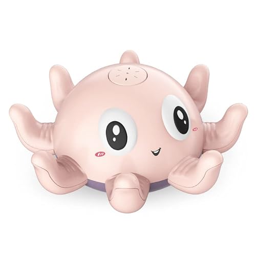 Jiosdo Baby Badespielzeug, Oktopus Badewannenspielzeug Spray Wasserspielzeug mit Licht, Badespielzeug Baby ab 1 2 3 Jahr, Badewann Spielzeug Baby Geschenk für Jungen und Mädchen (Rosa) von Jiosdo