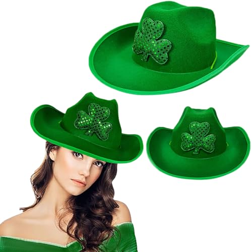 Jipersuo Glitzernde St. Patrick's Day Hut mit goldener Dreifaltigkeitskleeblatt irischen Stil Party Performance Requisiten Festtagsdekoration (F) von Jipersuo