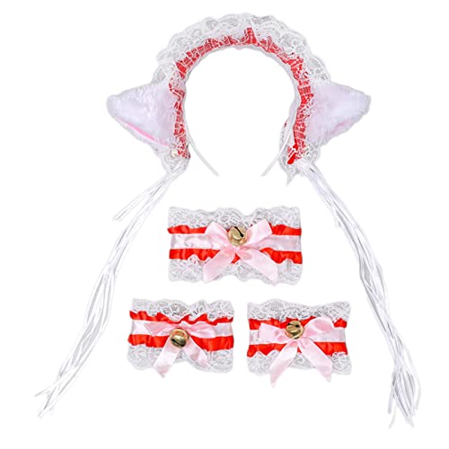 Jiqoe Anime Plüsch Ohr Stirnband Glocken Halskette Make Up Stirnband Haar Hoop Party Geschenke Frauen Kind Mädchen von Jiqoe