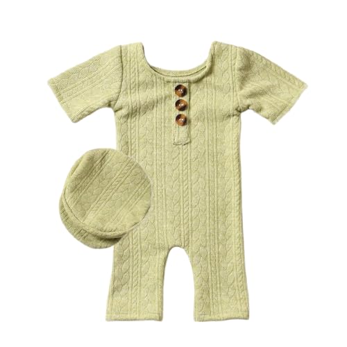 Jiqoe Baby Foto Requisiten Strickmütze Und Halbarm Strampler Foto Requisiten Fotografie Kleidung Säuglings Outfit 2 Stück Säuglingszubehör Baby Overall Für Baby Fotografie Zubehör von Jiqoe