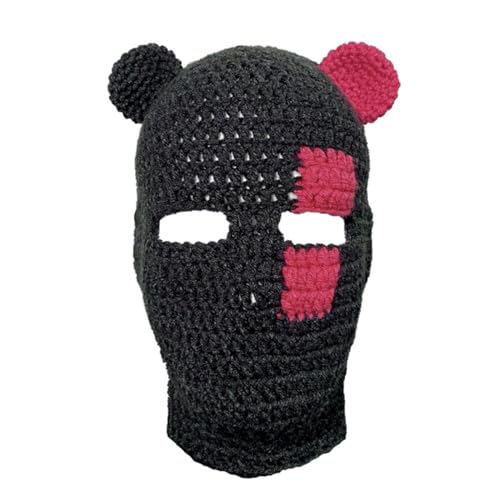 Jiqoe Bärenhut Halloween Kopfbedecke Für Freien Gestrickte Panda Ohren Chenille Garn Große Gestrickte Ohren Winter von Jiqoe