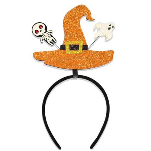 Jiqoe Halloween Kostüm Stirnband Glitzernde Bühnenkopfbedeckung Hexen Halloween Party Requisiten Hexenhut Stirnband von Jiqoe