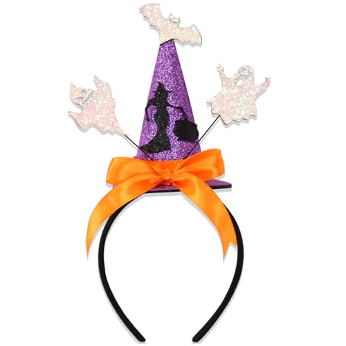 Jiqoe Halloween Kostüm Stirnband Glitzernde Bühnenkopfbedeckung Hexen Halloween Party Requisiten Hexenhut Stirnband von Jiqoe