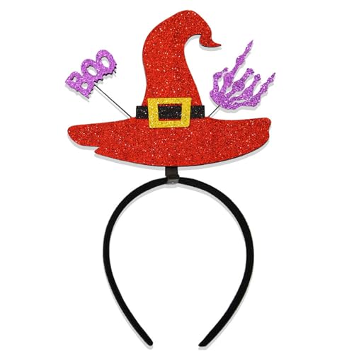 Jiqoe Halloween Kostüm Stirnband Glitzernde Bühnenkopfbedeckung Hexen Halloween Party Requisiten Hexenhut Stirnband von Jiqoe