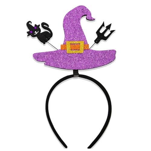 Jiqoe Halloween Kostüm Stirnband Glitzernde Bühnenkopfbedeckung Hexen Halloween Party Requisiten Hexenhut Stirnband von Jiqoe