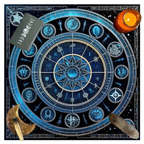 Jiqoe Quadratisches Flanell Tarot Altar Tuch Brettspiel Pad Astrologische Orakel Pad Tischdecke Kartenmatte Wahrsagerei Tischdecke Tarot Kartenmatte von Jiqoe