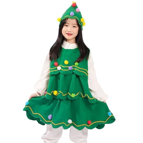 Jiqoe Weihnachtsbaum Kostüm Jungen/Mädchen Weihnachtsbaum Anzüge Weihnachtsbaum Cosplay Kostüm von Jiqoe