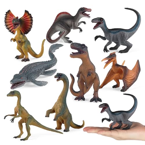 Jisrcha Dinosaurier Spielzeug, 8 Stück Dinosaurier Figuren, Gigantosaurus Tiere Figuren Set, Detailliertes Prähistorisches Dinosaurier Spielzeug, Dino Figuren Spielerisches Lernen Ab 3 Jahre (A) von Jisrcha