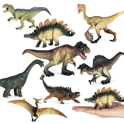 Jisrcha Dinosaurier Spielzeug, 8 Stück Dinosaurier Figuren, Gigantosaurus Tiere Figuren Set, Detailliertes Prähistorisches Dinosaurier Spielzeug, Dino Figuren Spielerisches Lernen Ab 3 Jahre (B) von Jisrcha