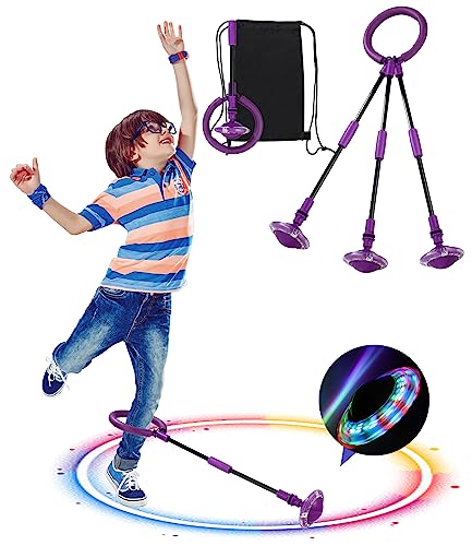 Jissta Kinder Blinkender Springring,Sport Sprungball,Swing Wheel mit Lichtrad,Knöchelsprungball,Knöchelsprungball Glühender,Fettverbrennungsspiel für Kinder und Erwachsene, Outdoor-Hüpfspiel(Lila) Jissta Kinder Blinkender Springring,Sport Sprungball,Swing Wheel mit Lichtrad,Knöchelsprungball,Knöchelsprungball Glühender,Fettverbrennungsspiel für Kinder und Erwachsene, Outdoor-Hüpfspiel(Lila) von Jissta