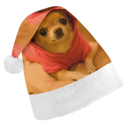 JiuPopular Weihnachtsmütze, Chihuahua-Hut für verschiedene Feiertagspartys von JiuPopular