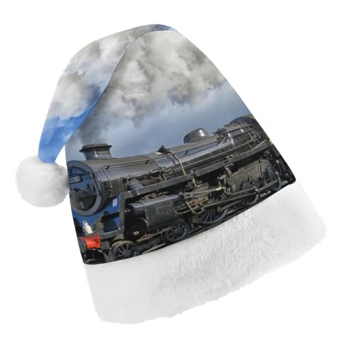 JiuPopular Weihnachtsmütze, Eisenbahn-Dampfzug-Hut für verschiedene Feiertagspartys von JiuPopular