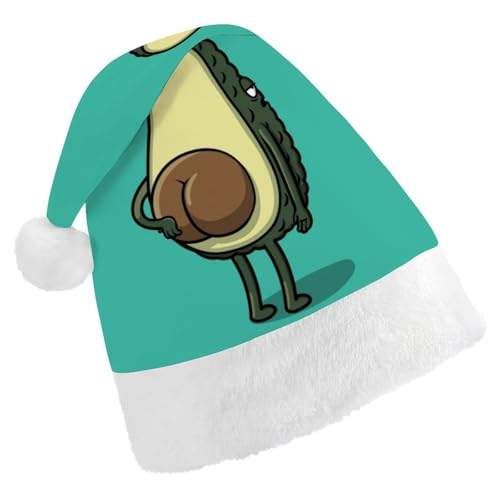 JiuPopular Weihnachtsmütze für Erwachsene, niedlicher Avocado-Anime-Hut für verschiedene Feiertagspartys von JiuPopular