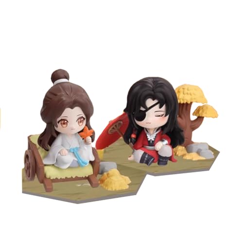 Jiumaocleu 2024 Tian Guan Ci Fu Figur Statue Modell, 10 cm Xie Lian und Hua Cheng Actionfigur, Tortenaufsatz, handgefertigt, Desktop-Dekoration, Sammlerstück von Jiumaocleu