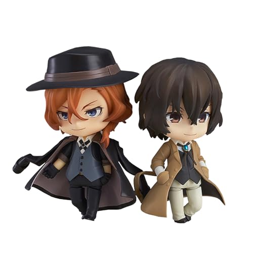 2pcs Bungo Stray Dogs Figur Statue Set Nakahara Chuuya Actionfigur Q Ver Dazai Osamu Figur Sammelfigur BSD Action Figure Handgefertigte Desktop Dekoration für Fans von Jiumaocleu