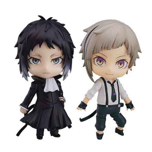 2pcs Bungo Stray Dogs Figur Statue Set Nakajima Atsush Actionfigur Q Ver Akutagawa Ryunosuke Figur Sammelfigur BSD Action Figure Handgefertigte Desktop Dekoration für Fans von Jiumaocleu