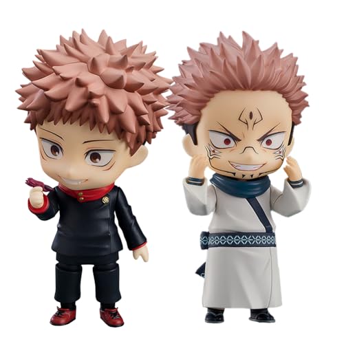 2pcs JJK Figur Itadori Yuji und Ryomen Sukuna Actionfigur, 10cm Mini JJK Action Figur Statue mit Zubehör, Handgefertigte Sammlerstücke Desktop Dekoration Geschenke von Jiumaocleu