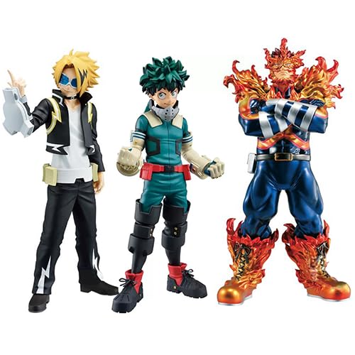 3pcs MHA Figure Set, Izuku Midoriya Figure Denki Kaminari and Endeavour Figure Statue Model, Anime Action Figure Handmade Collectible Desktop Figure Decoration for Fans von Jiumaocleu