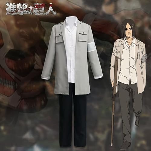 Jiumaocleu Eren Jaeger Cosplay Uniform Mantel Hosen Shirts Set, Eren Jaeger Cosplay Outfits Anzüge Freiheit Flügel Kostüm Umhang Halloween Dress Up Zubehör von Jiumaocleu