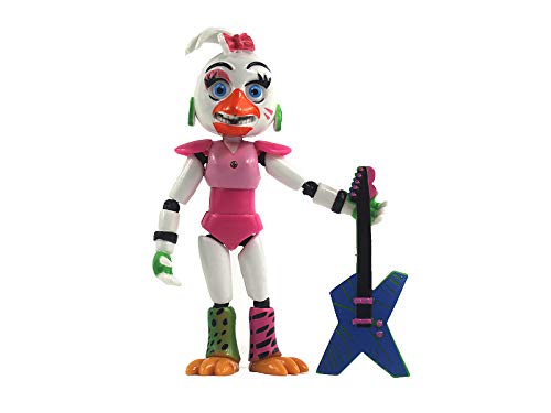 FNAF Figuren 14CM FNAF Security Breach Glamrock Chica Vannie Montgomery Gator Roxanne Wolf Actionfigur Bewegliche und Abnehmbare Gelenke mit Licht von Jiumaocleu