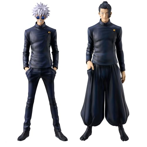 Jiumaocleu 2pcs JJK Figur Gojo Satoru und Geto Suguru Figur, 22cm JJK Statue Anime Actionfigur Handgefertigte Sammlerstücke Desktop Dekoration Geschenke für Fans von Jiumaocleu