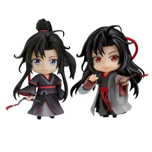 Jiumaocleu 2pcs Mo Dao Zu Shi Figur Wei Wuxian und LAN Wangji Figur, 10cm Mini Anime Actionfigur Statue Modell mit Zubehör, Desktop Dekoration Handgefertigte Sammlerstücke Geschenke von Jiumaocleu