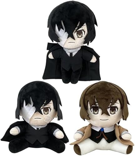 Jiumaocleu 3PCS Bungo Stray Dogs Soft Figur Anime BSD Figure Soft Hug Pillow Cushion Sofa Decoration Xmas Gifts for Fans von Jiumaocleu